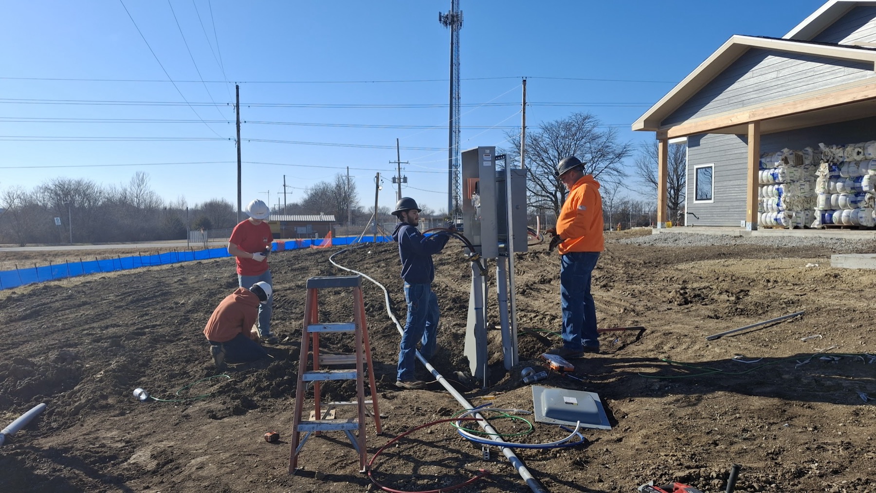 Commercial electrical work at the PCAD project site in Mid-Missouri