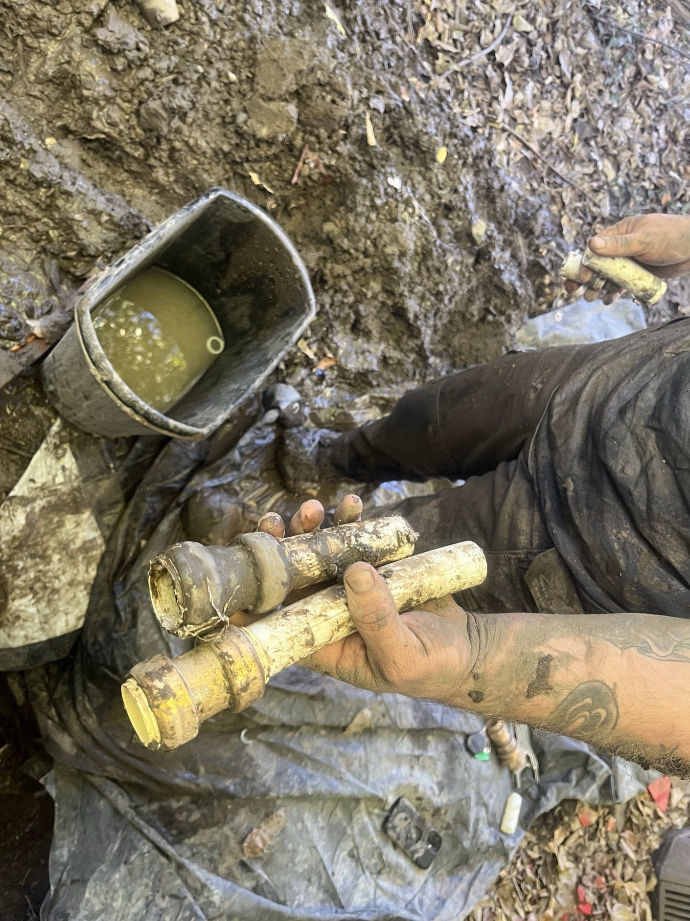 Plumbing service work at a Mid-Missouri job site