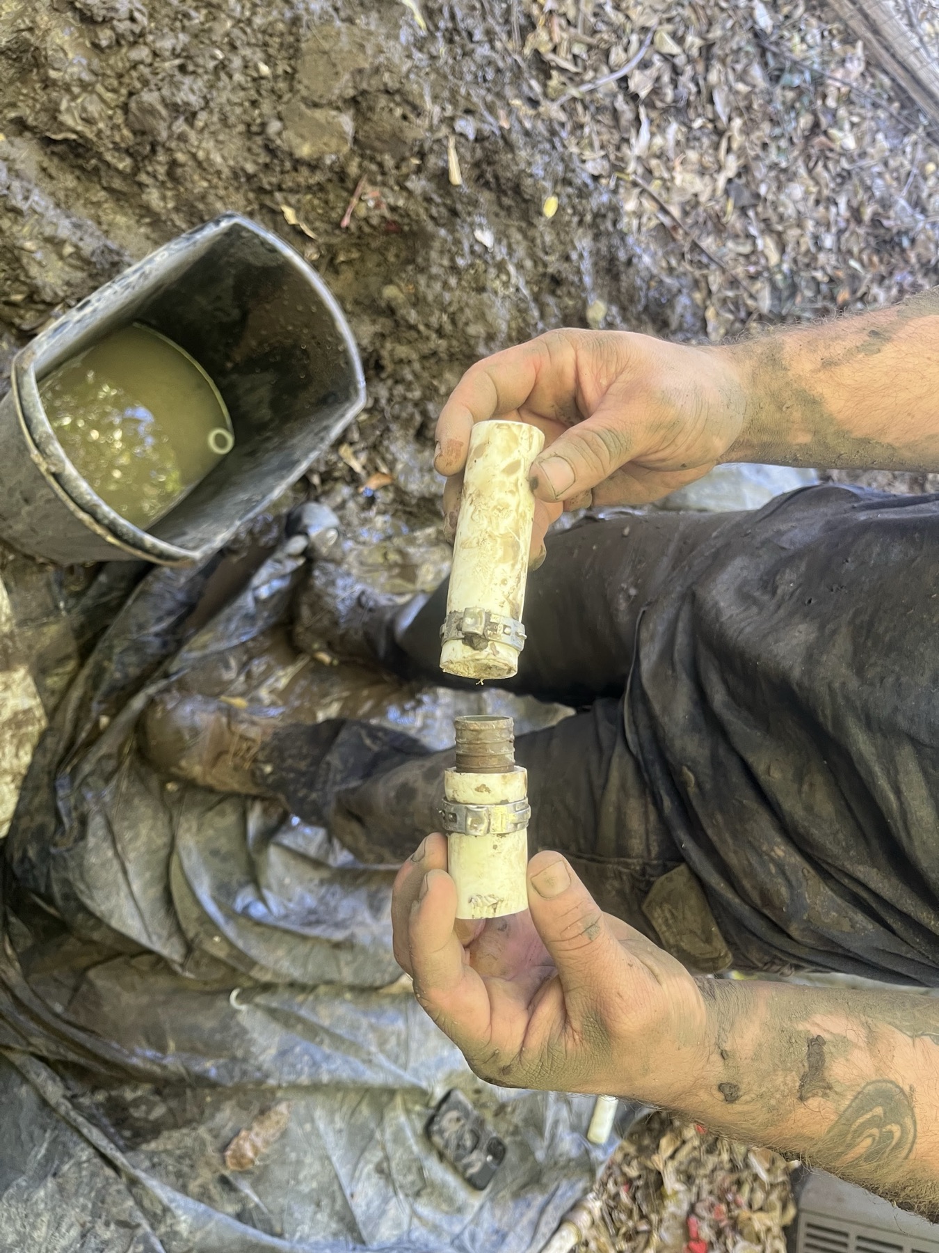 Plumbing service work at a Mid-Missouri job site