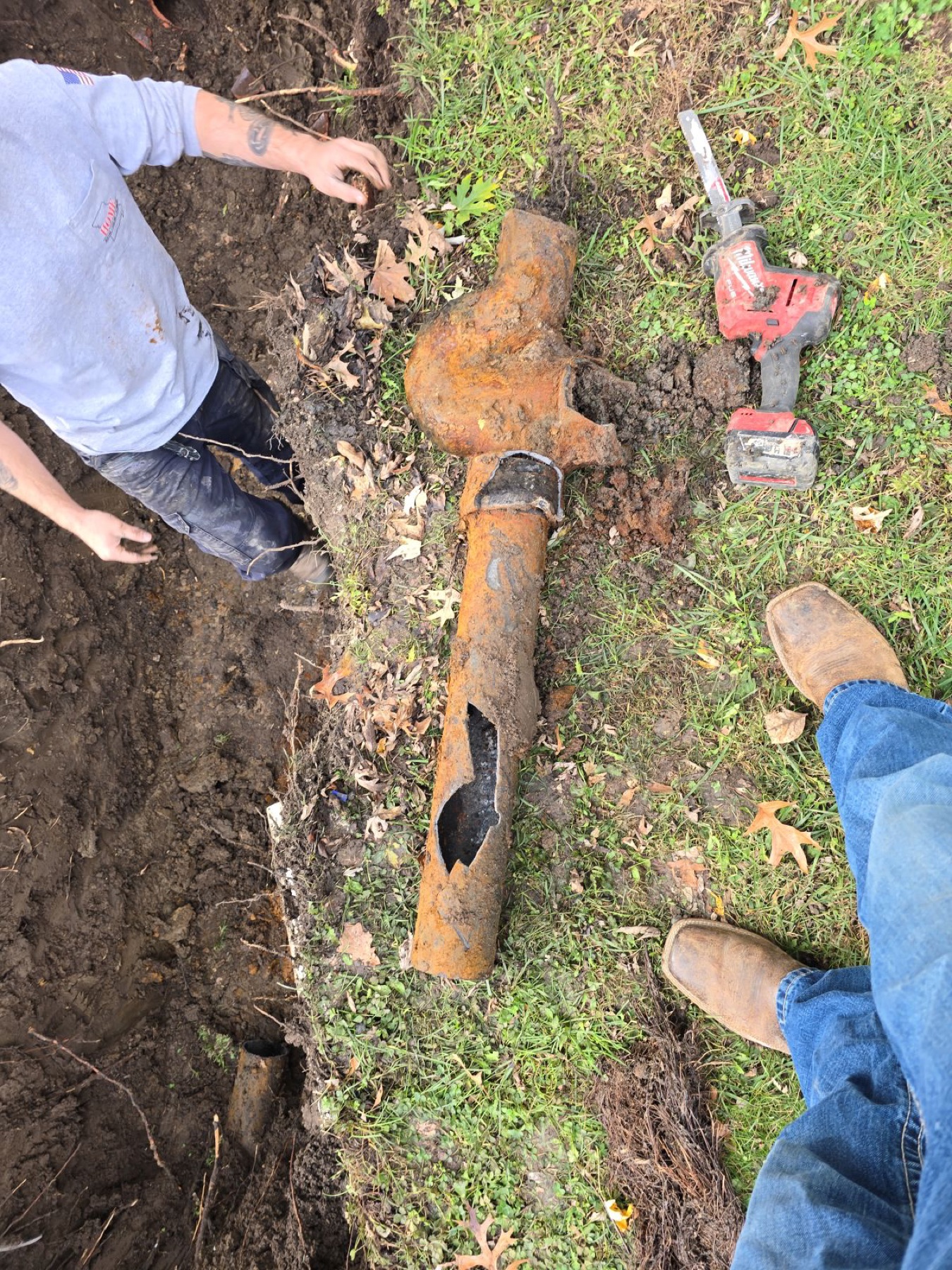 Plumbing service work at a Mid-Missouri job site